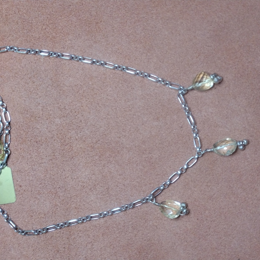20-1/4" Citrine & Sterling Silver Necklace